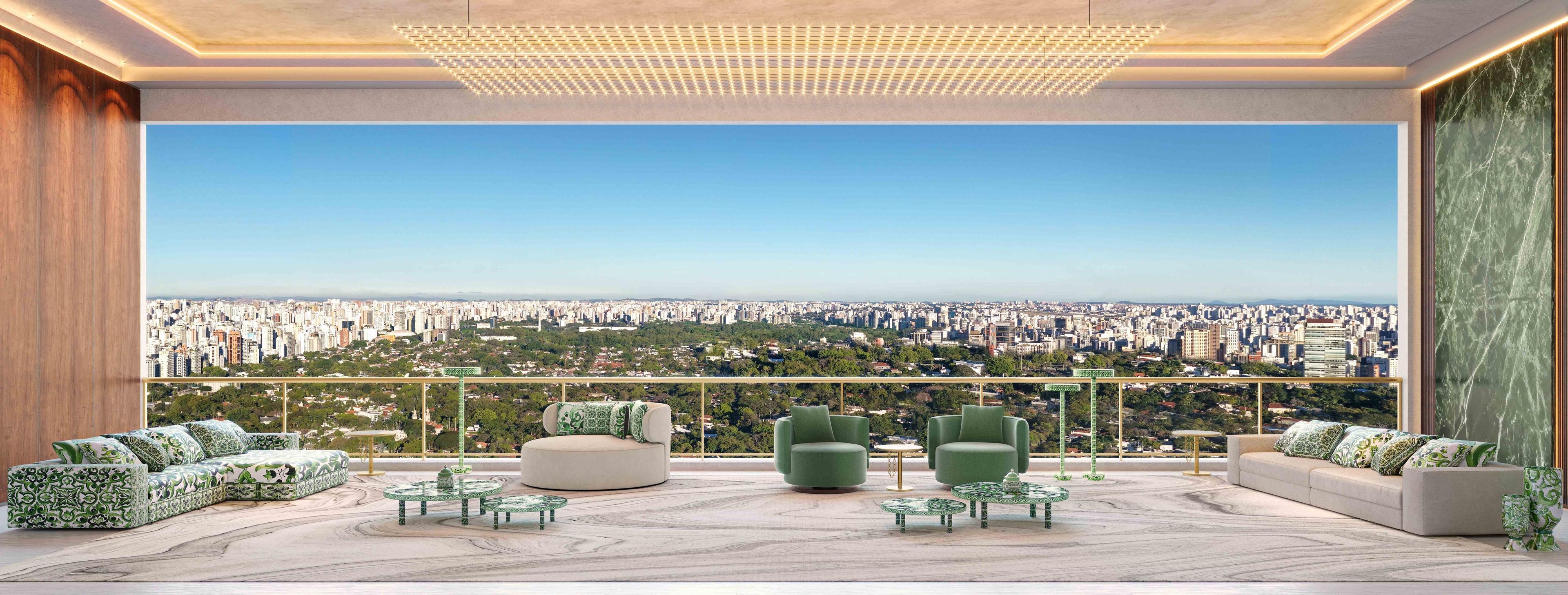 PERSPECTIVA ILUSTRADA | LIVING PLANTA PADRÃO 246,80 M2